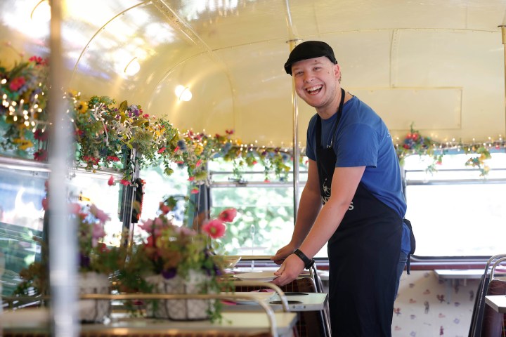 a person standing posing for the camera