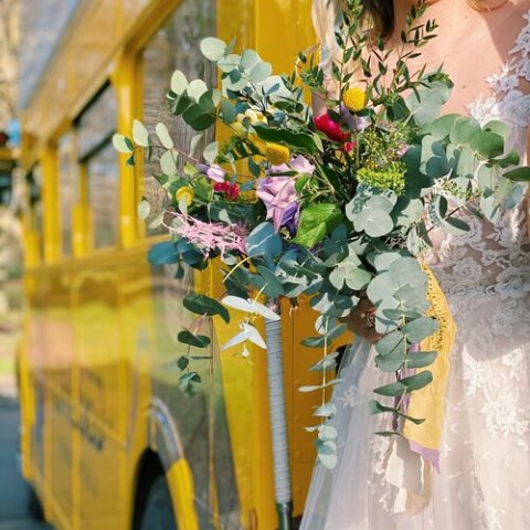 a woman in a yellow dress