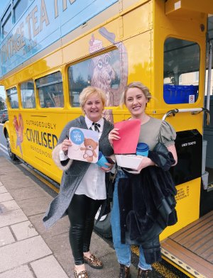 mother and daughter happy
