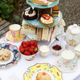 a table setting of afternoon tea
