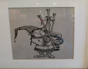 a painting of a vase