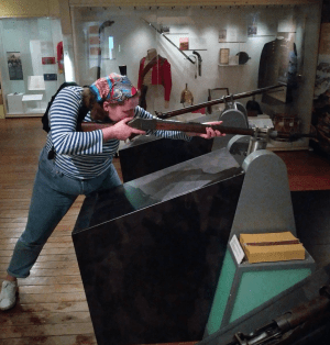 a person standing in a room