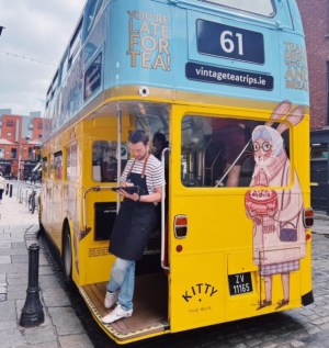 a double decker bus on the street