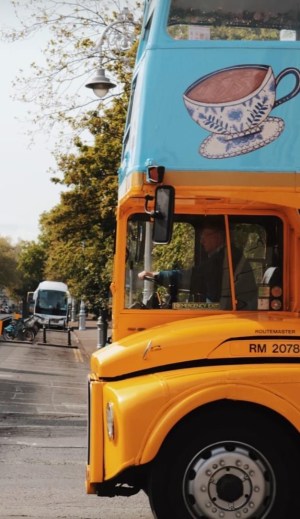 a bus parked on the side of a road