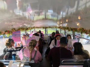 a group of people sitting at a table
