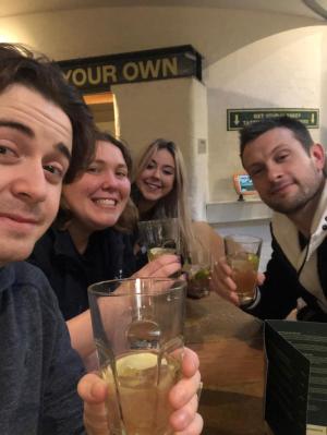 The Team drinking their jameson