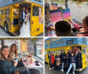 Malia Ho et al. sitting on a bus