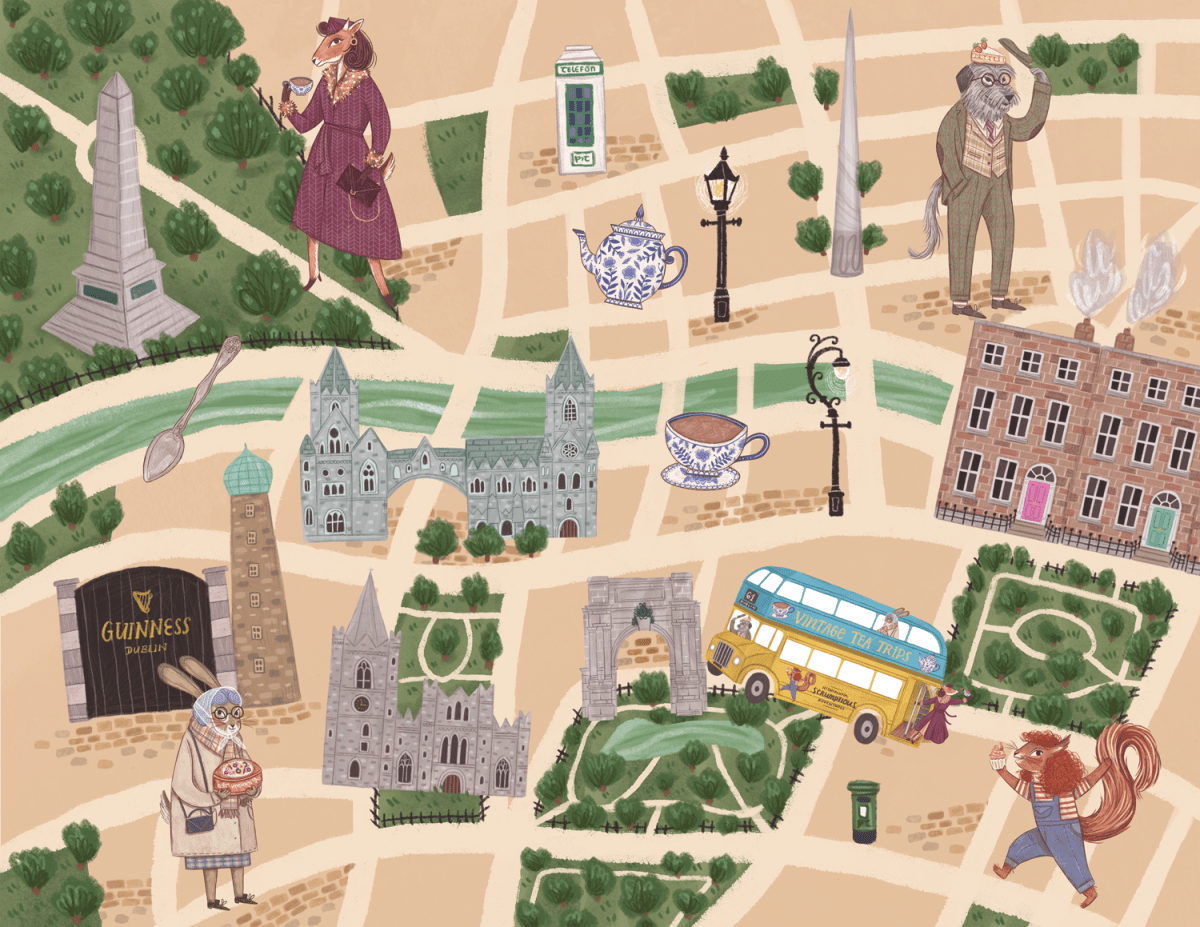 illustrated map of dublin