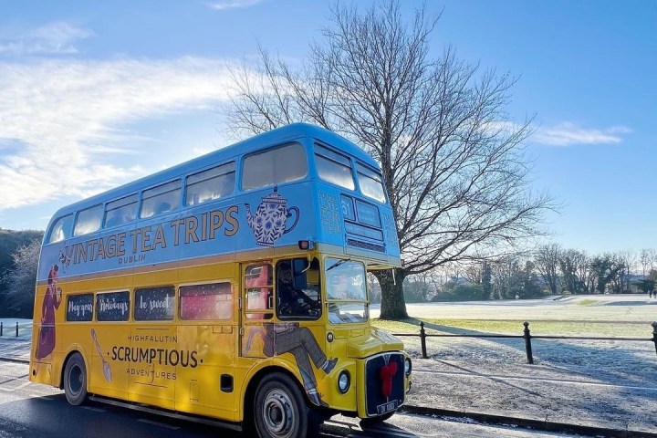 a bus parked on the side of a road