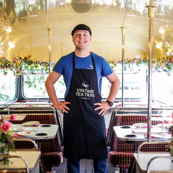 a person standing posing for the camera