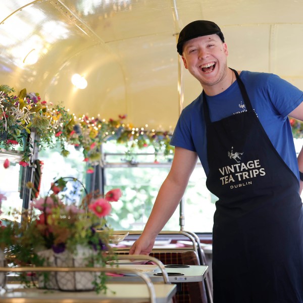 a person standing posing for the camera